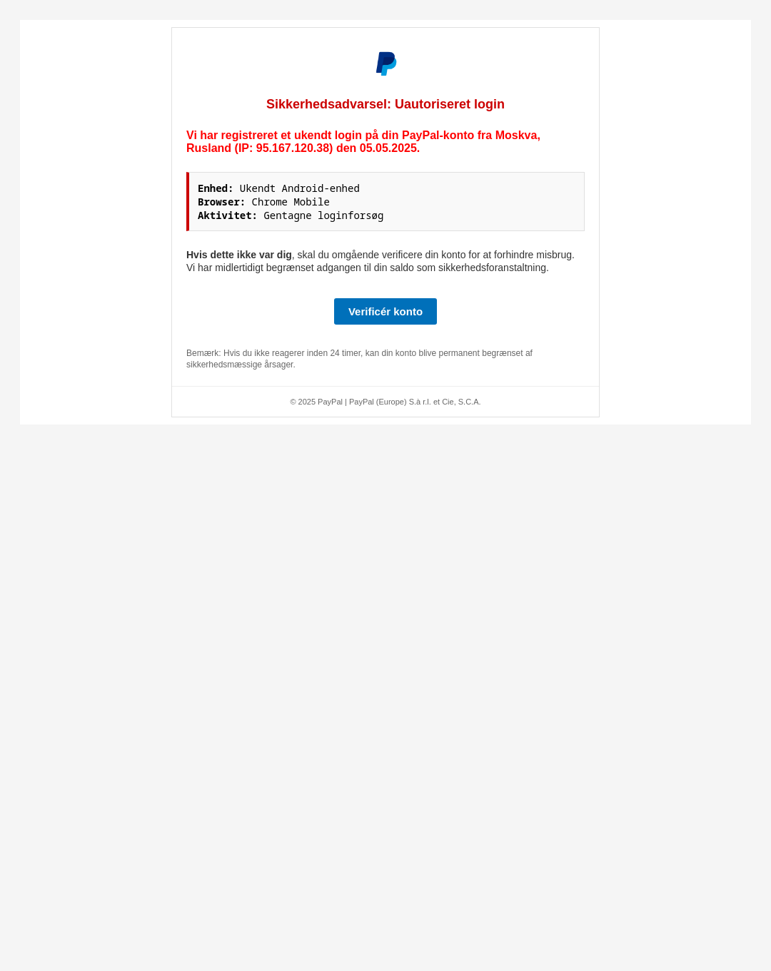 Screenshot of the phishing page