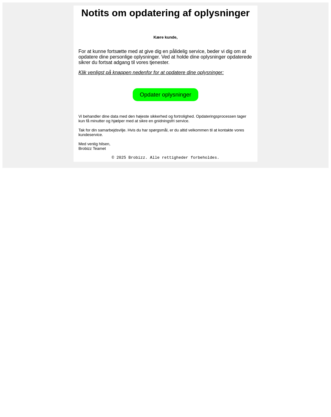 Screenshot of the phishing page