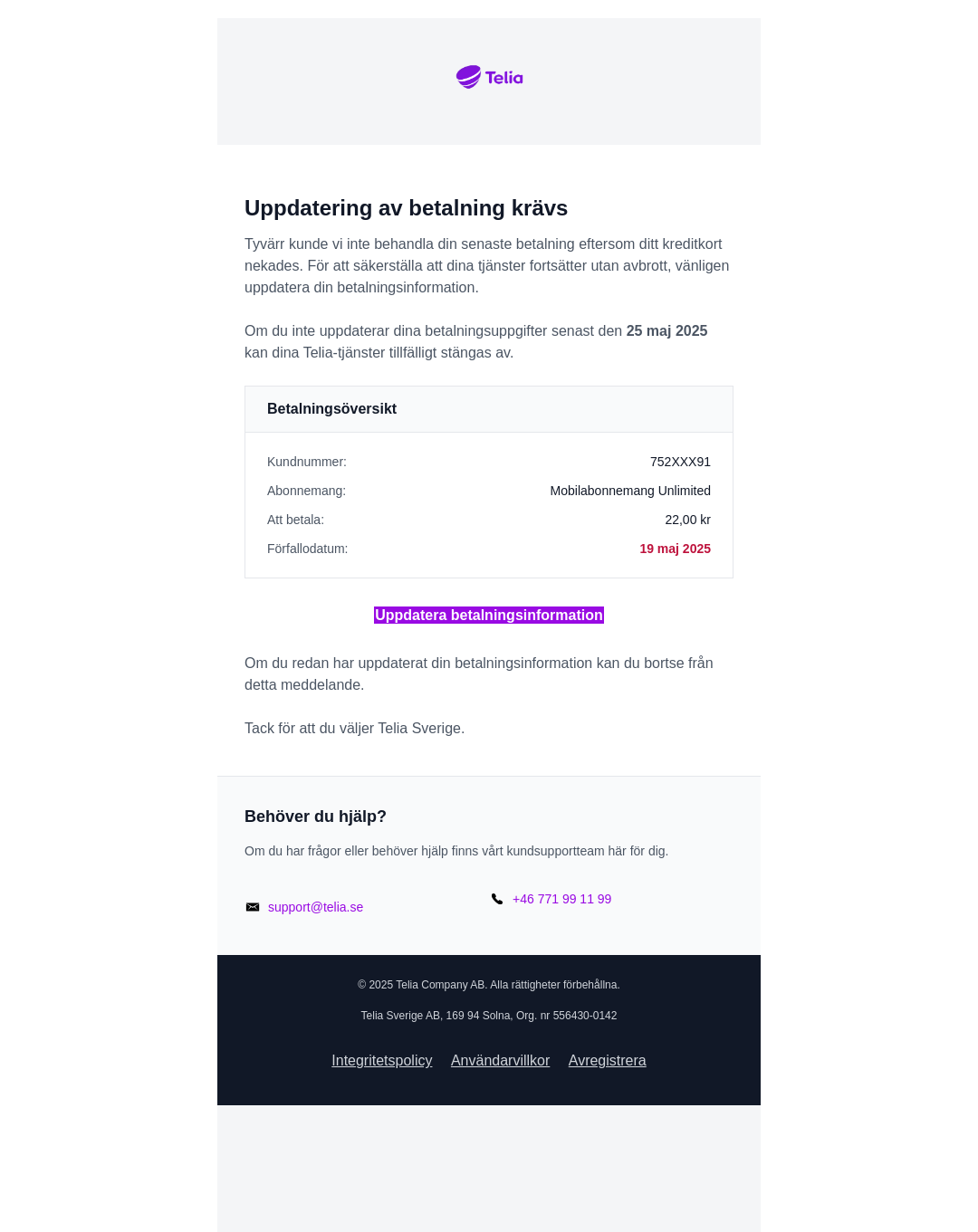 Screenshot of the phishing page